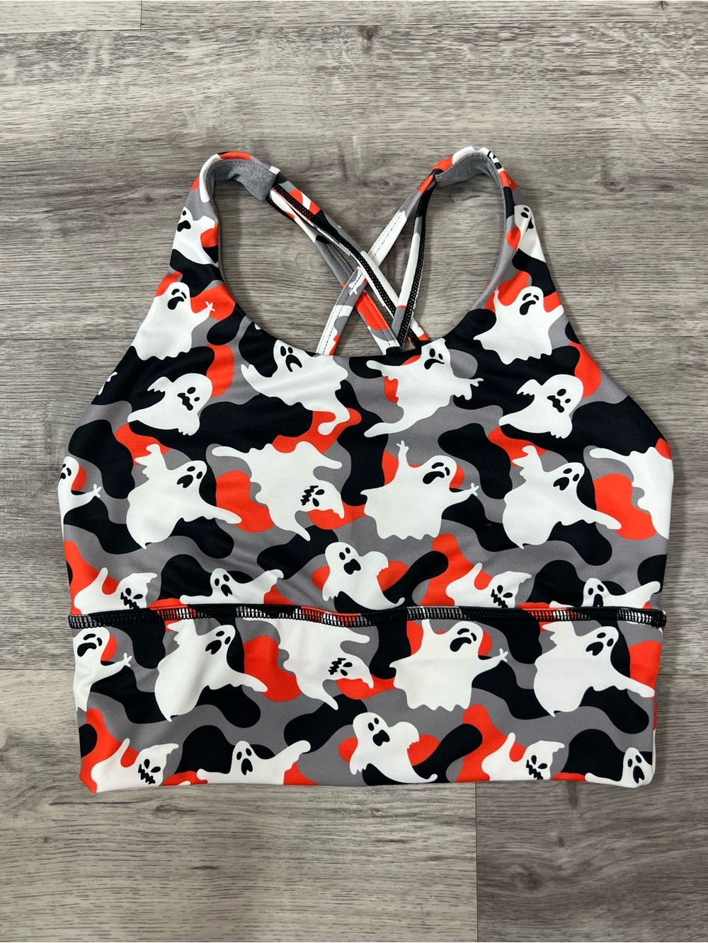 Born Primitive Vitality Sports Bra S Halloween Ghost Camo Strappy